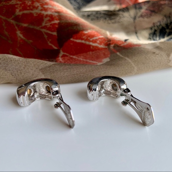 ๐๏ธ๐๏ธ Vintage amber half hoop clip earrings - Picture 5 of 6